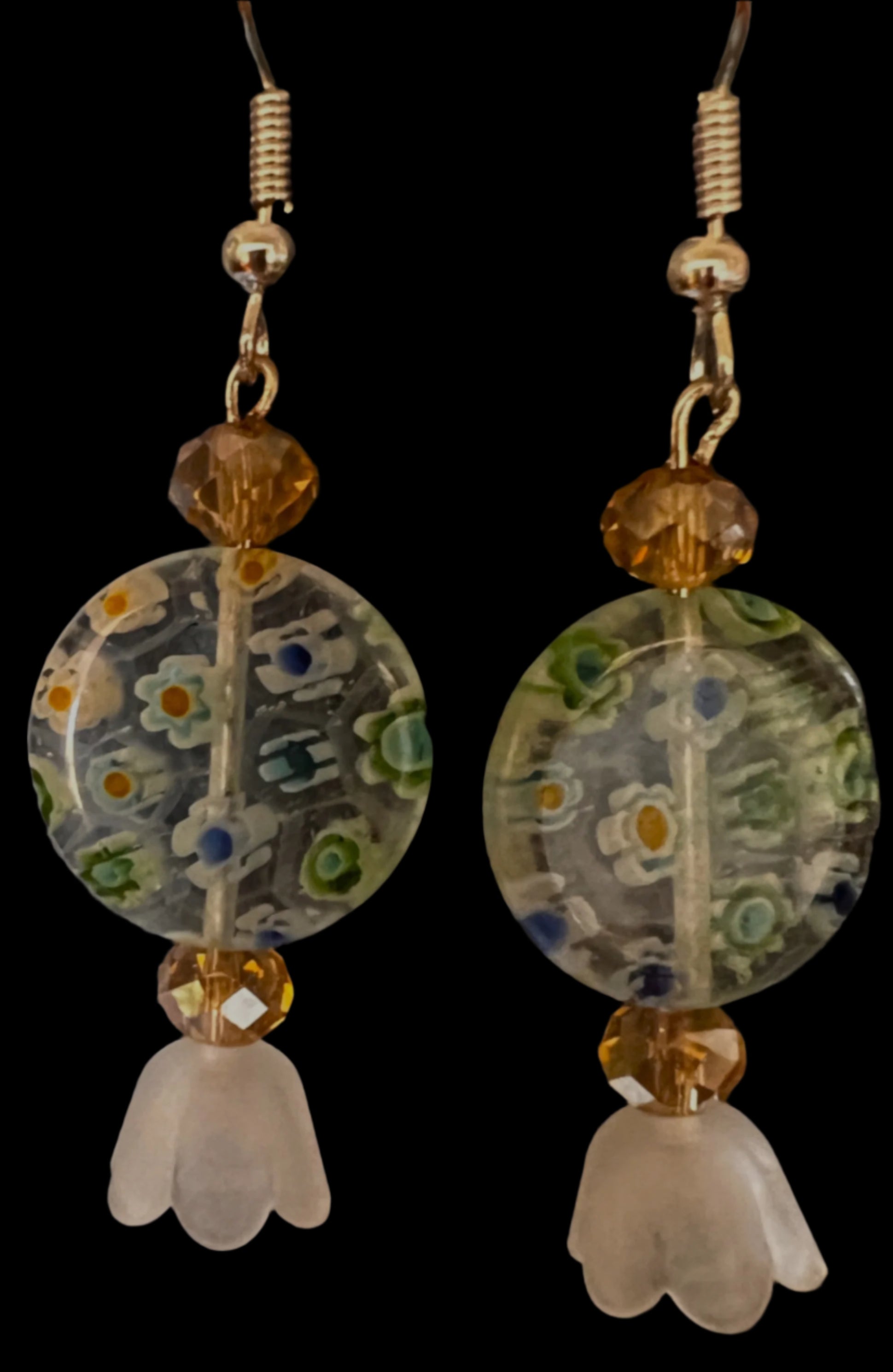 925 Sterling Silver & Millefiori Earrings