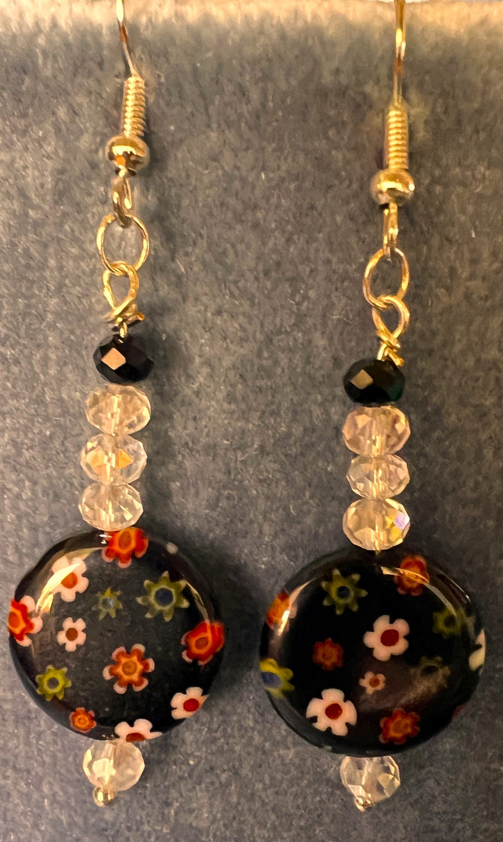 925 Sterling Silver & Millefiori bead Earrings
