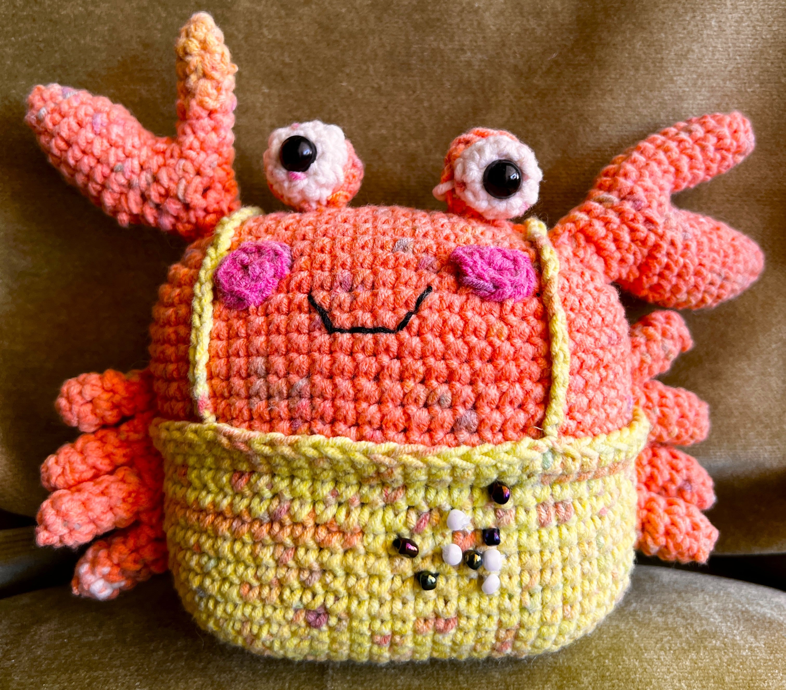 Handcrafted Crab soft kids toy