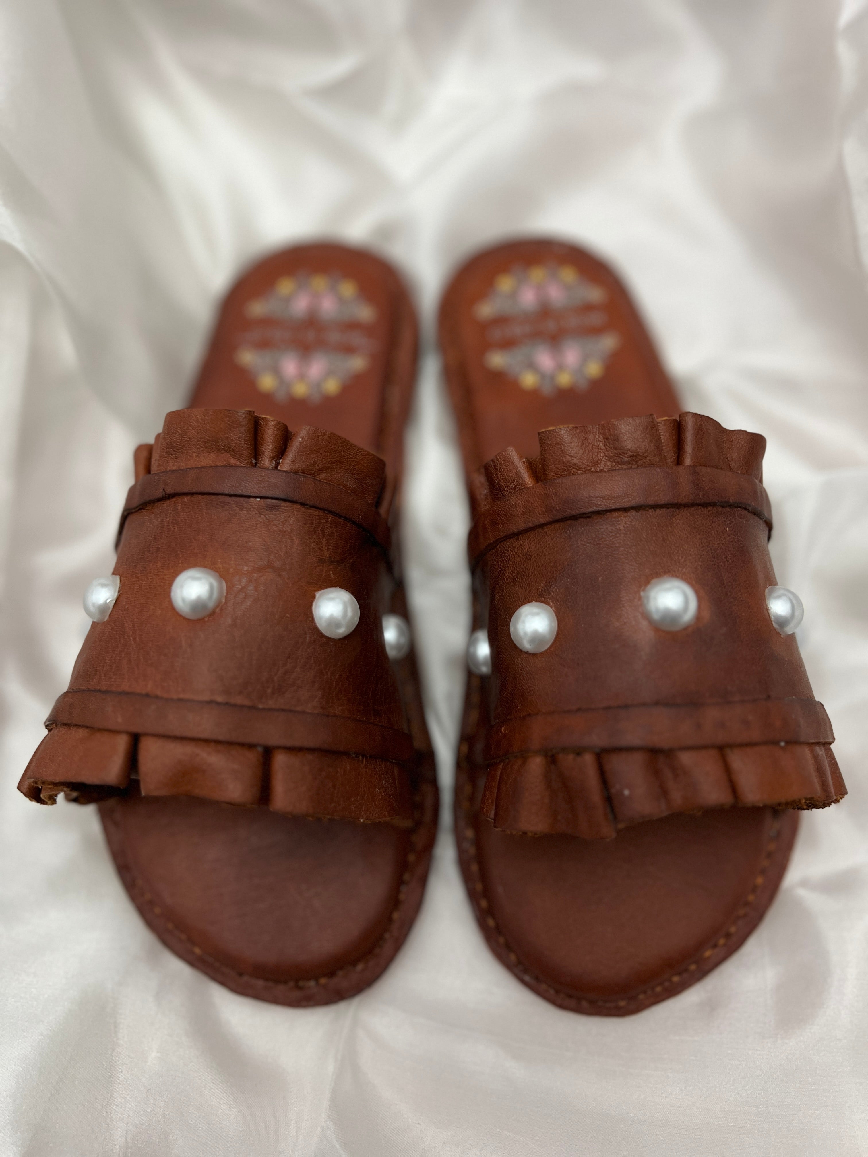 Handmade Ladies Leather Slides