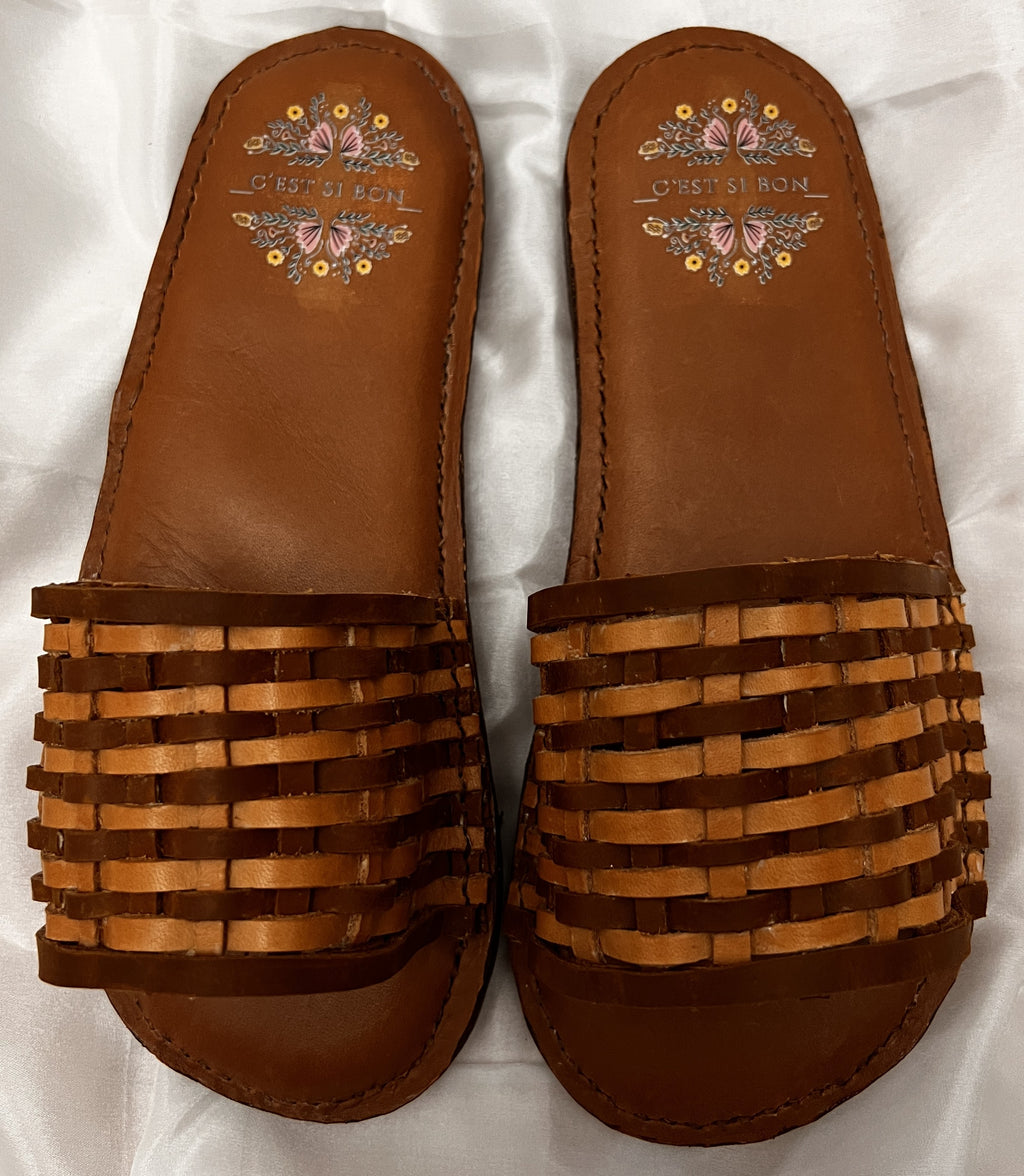 Handcrafted Ladies Woven leather slides