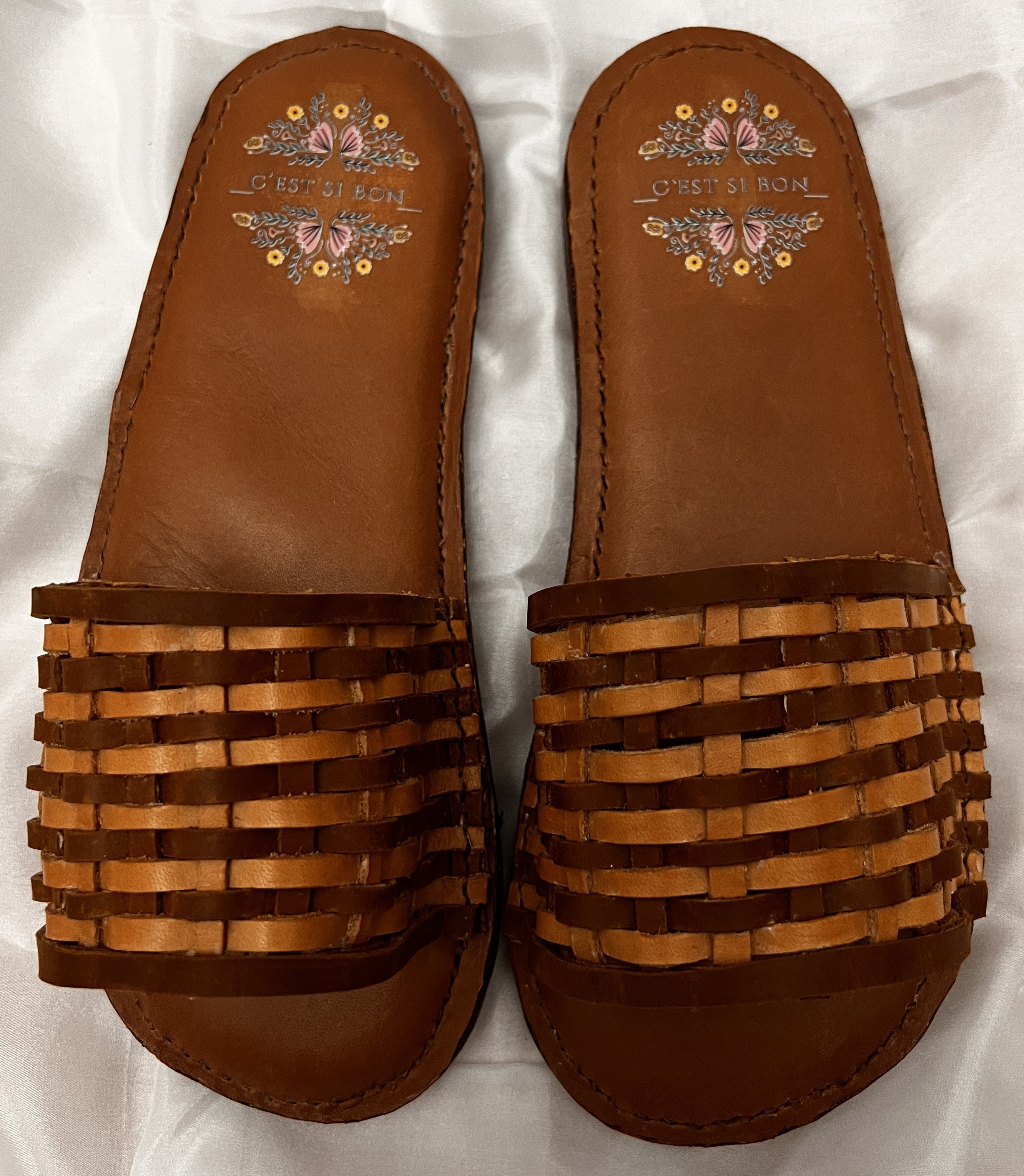Handcrafted Ladies Woven leather slides