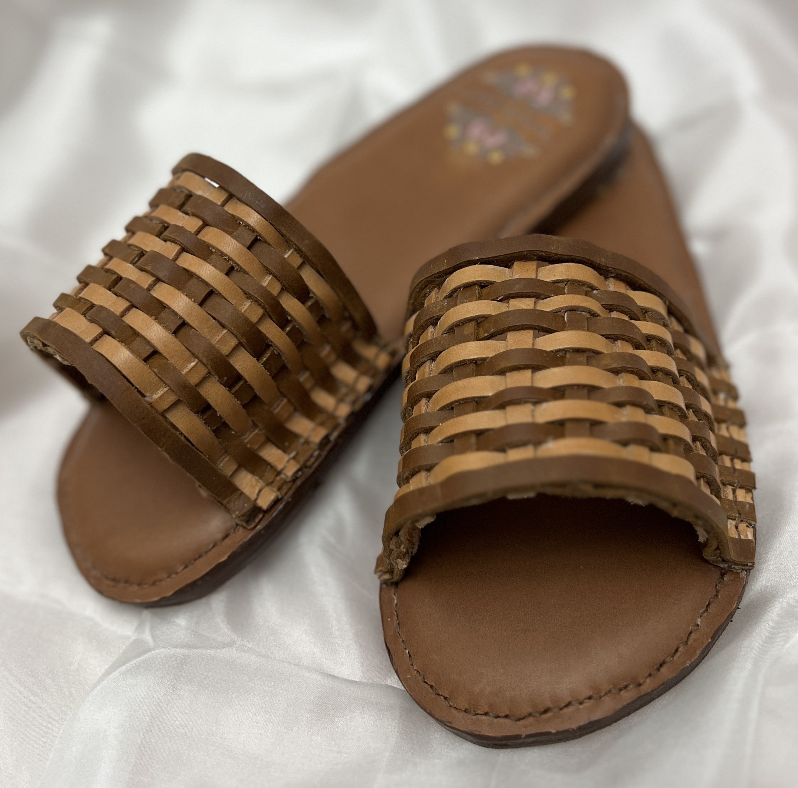 Handcrafted Ladies Woven leather slides