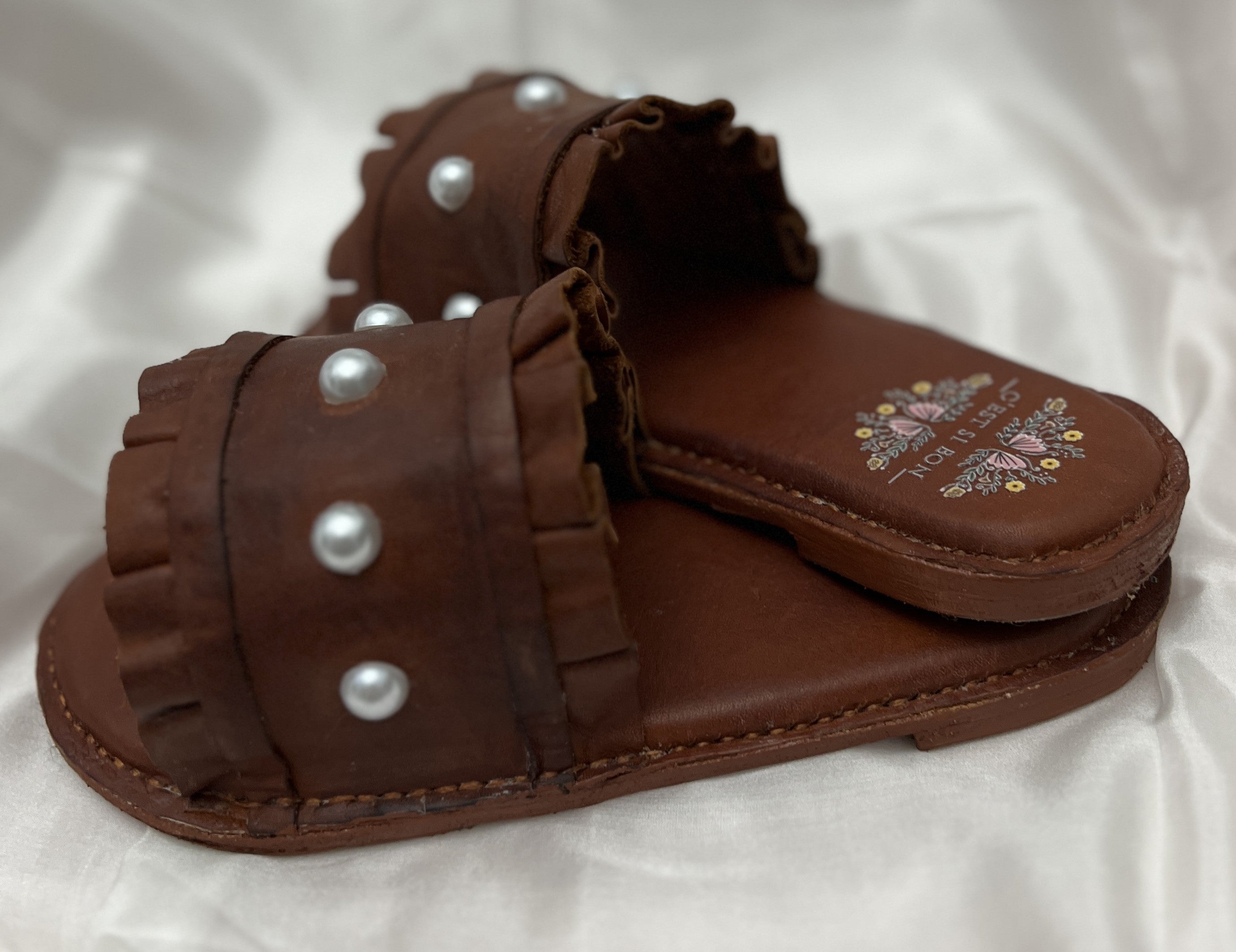 Handmade Ladies Leather Slides