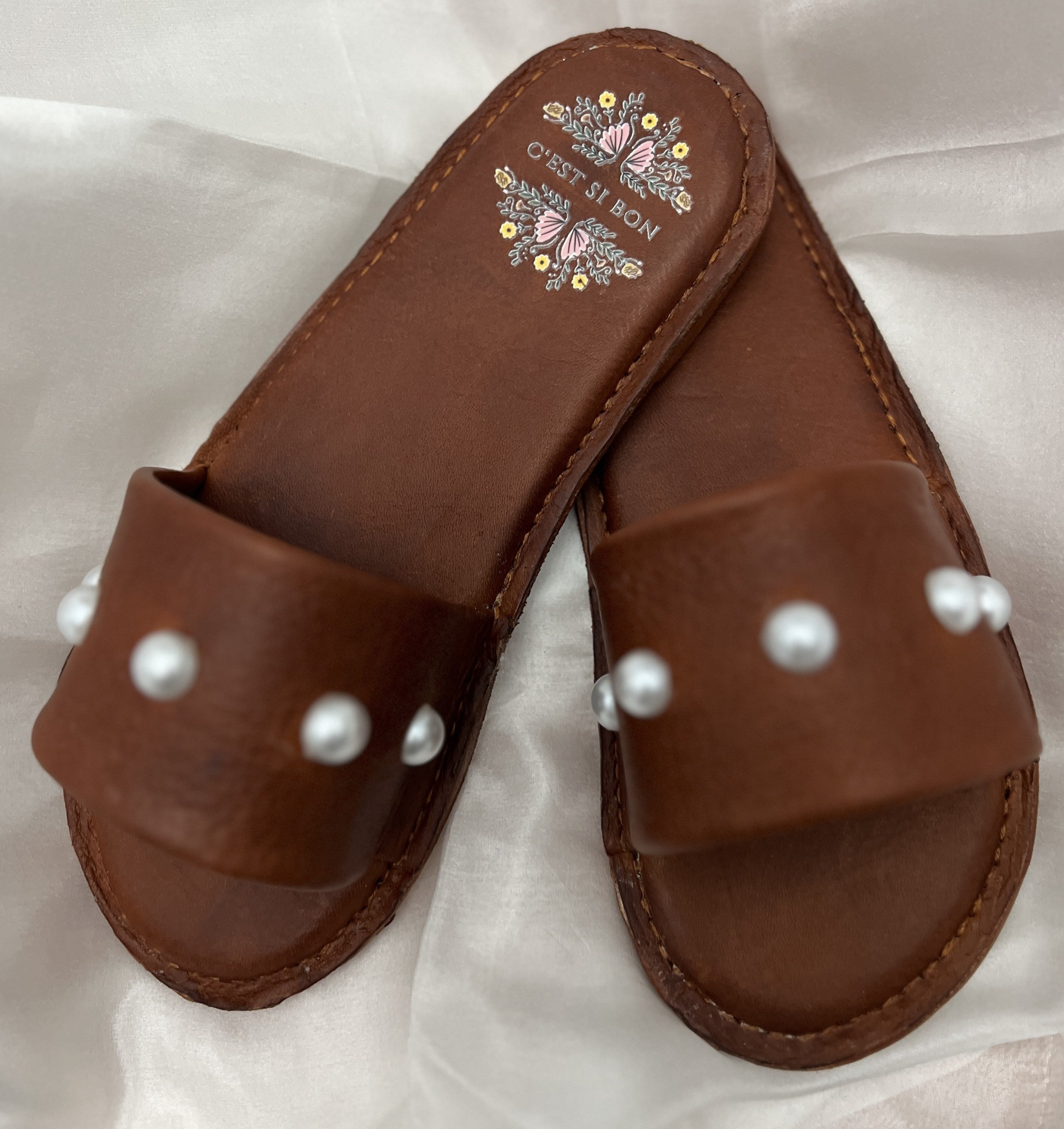 Handmade Ladies Leather Slides