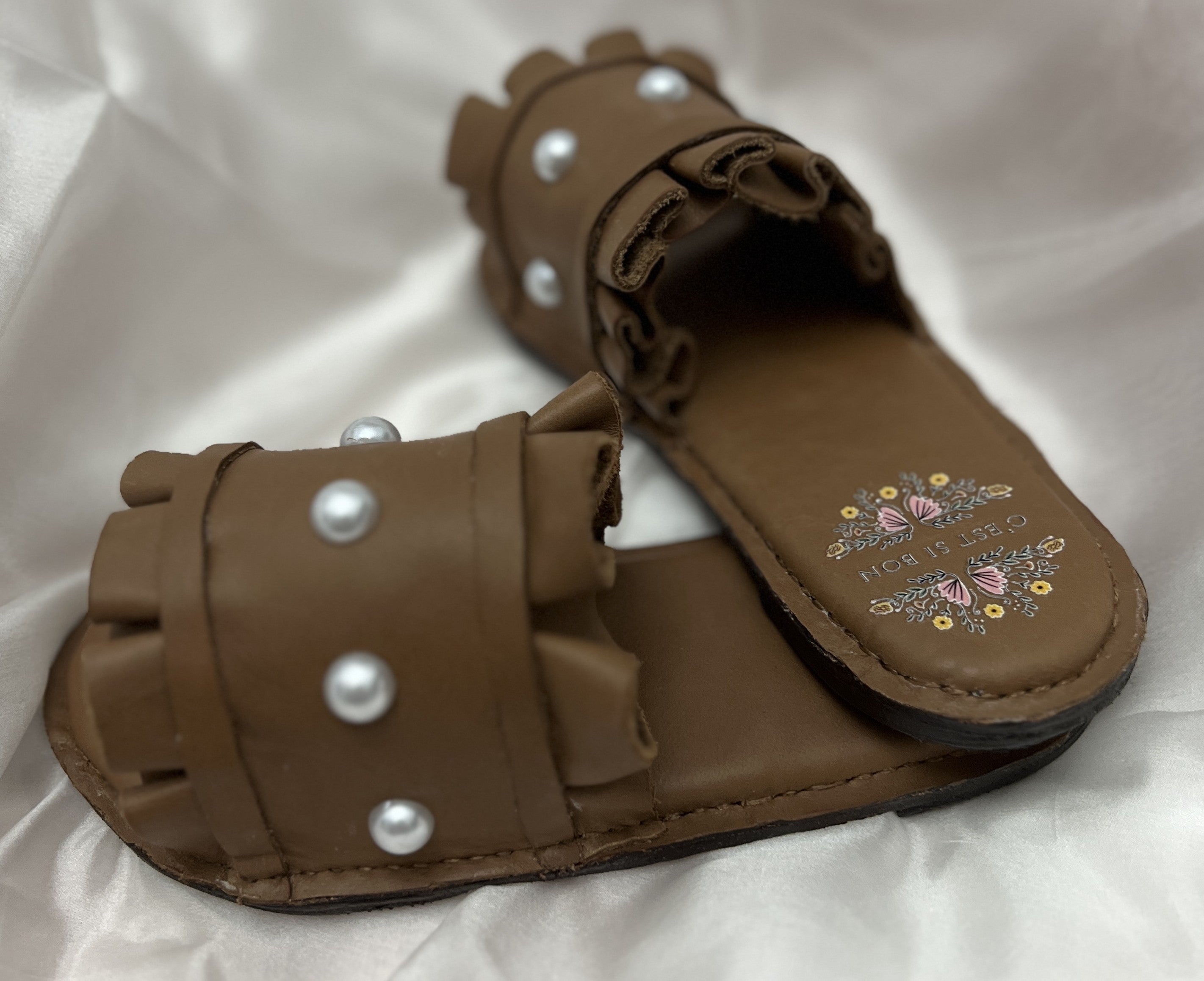 Handcrafted Ladies Leather Slides