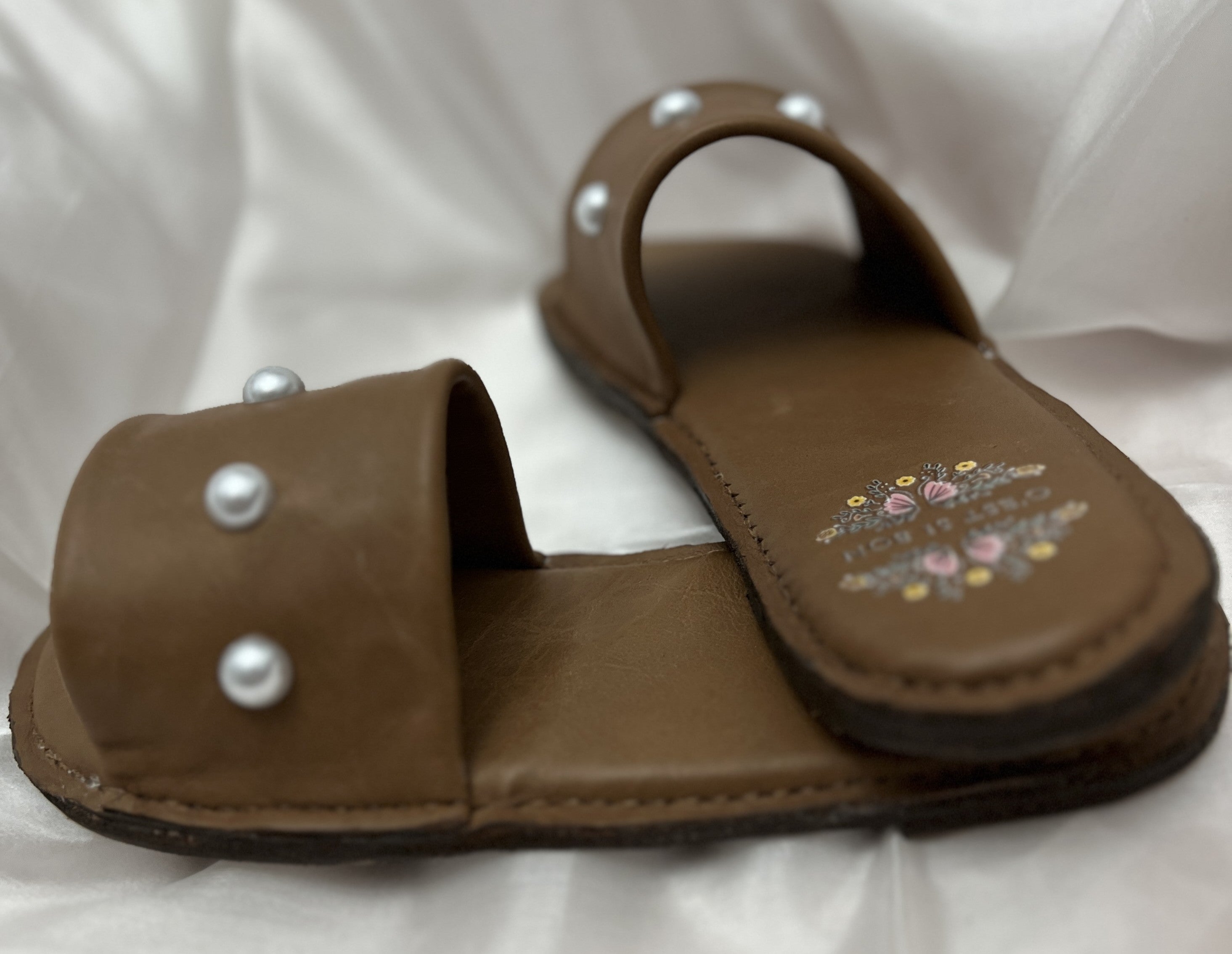 Handcrafted Ladies Leather Slides