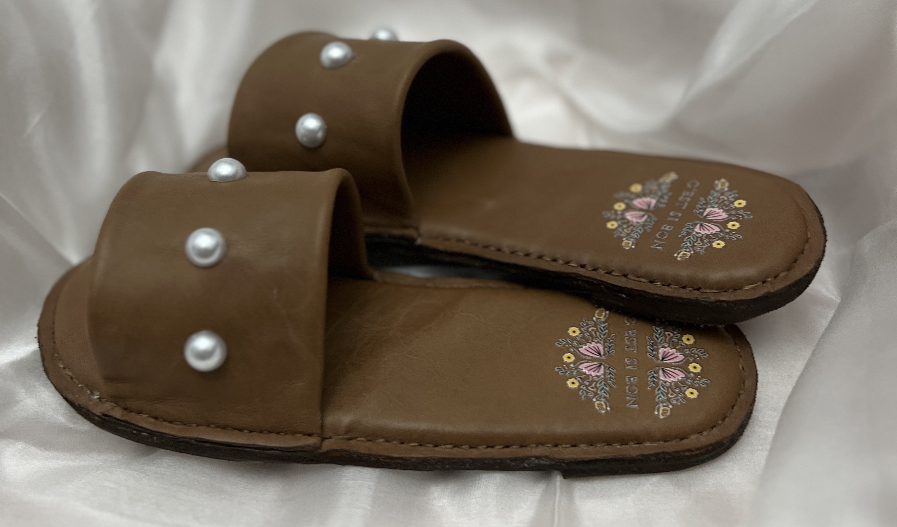 Handcrafted Ladies Leather Slides