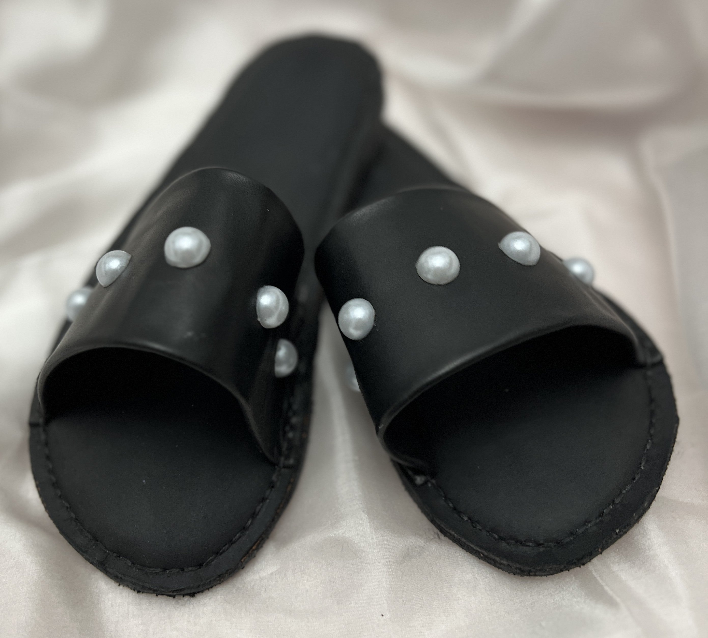 Handmade Leather Ladies Slides