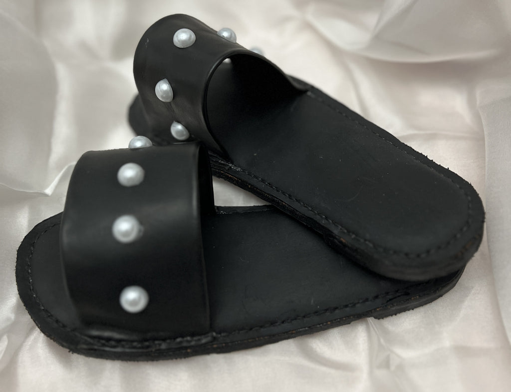 Handmade Leather Ladies Slides