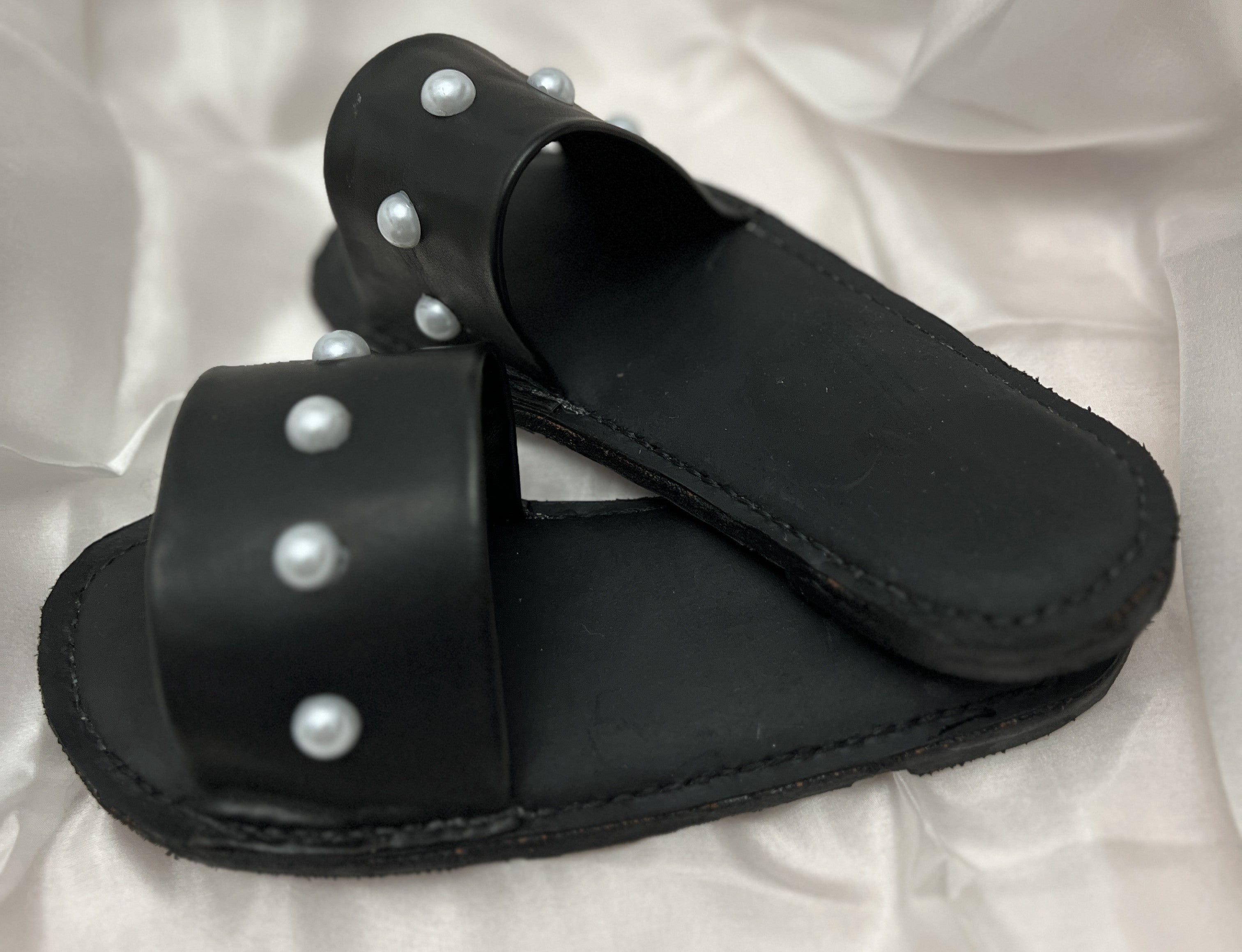 Handmade Leather Ladies Slides