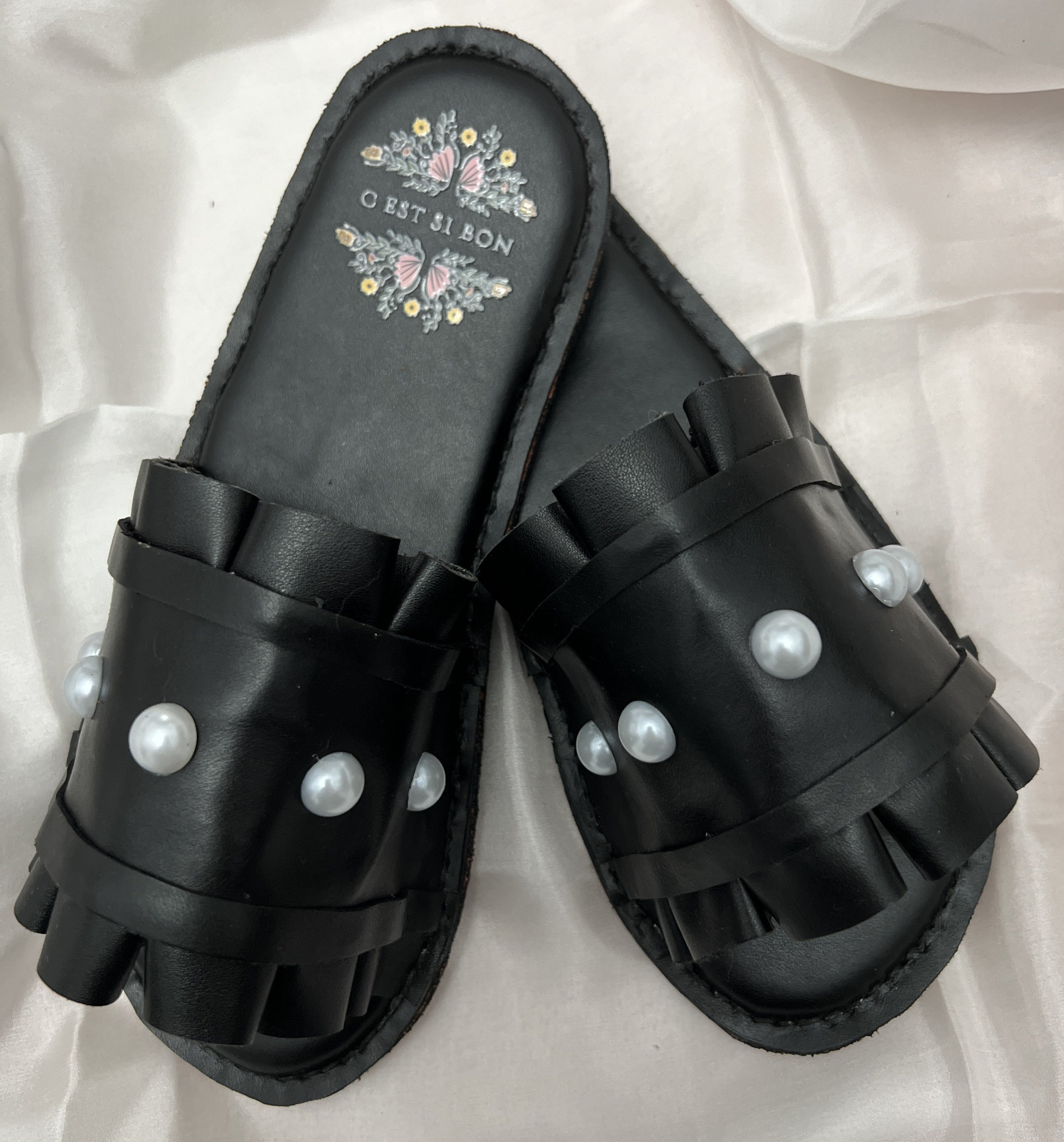 Handmade Ladies Leather Slides