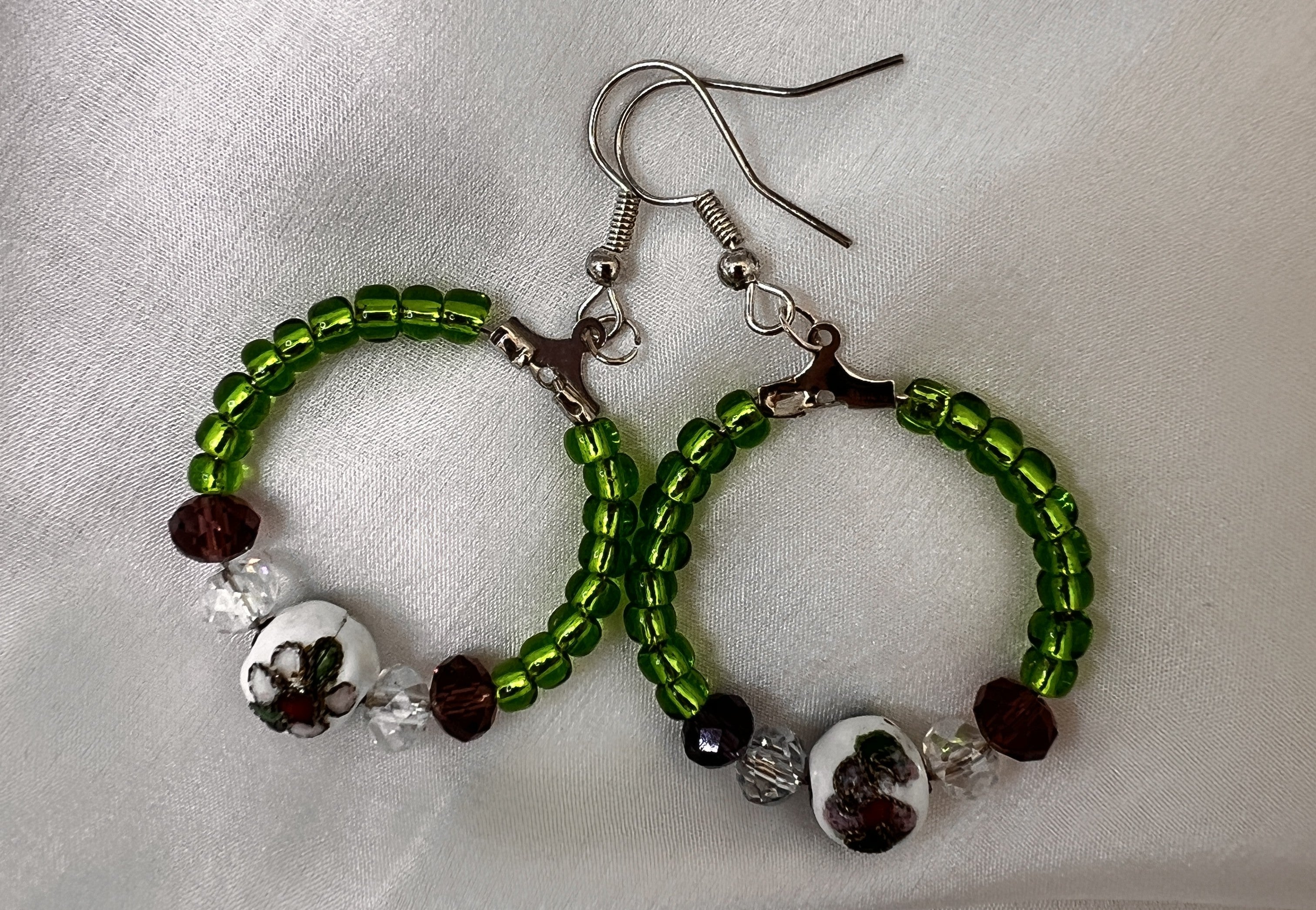 925 Silver & Cloisonne Earrings